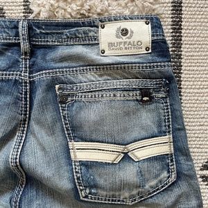 Mens David Bitton Light Wash Buffalo Jeans 32-32